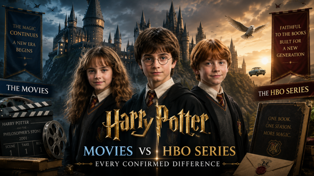 Harry Potter HBO Series vs Movies comparison featuring the new HBO cast at Hogwarts